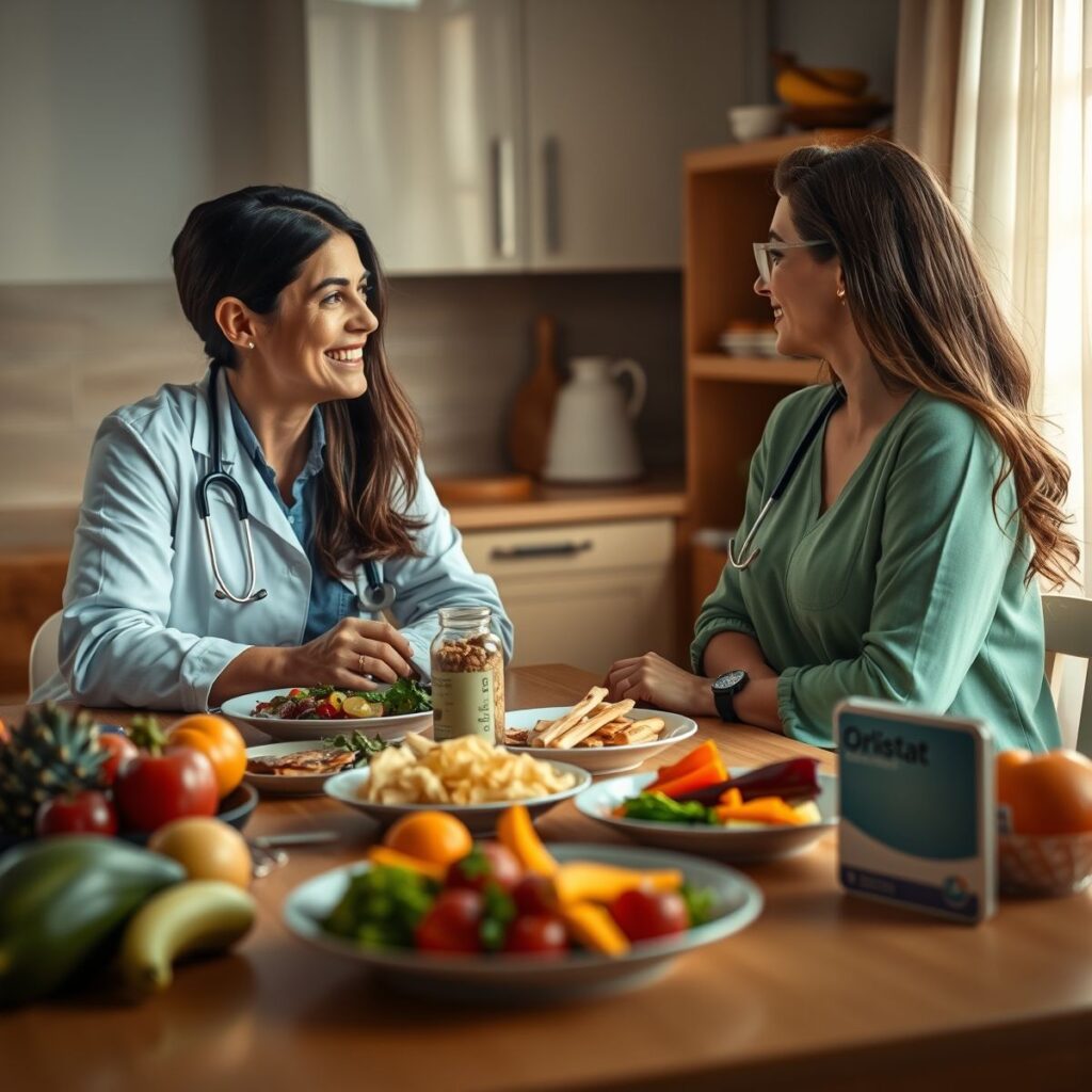 Medicamento- Orlistat e dieta equilibrada: eficácia e cuidados